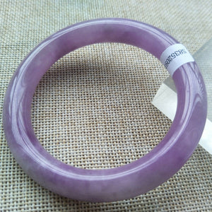 10% OFF- 56/57/58mm Certified Purple Jadeite Emerald A Jade Handcarved Round Bangle S9193