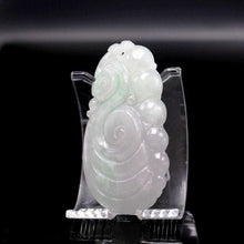 Load image into Gallery viewer, 10% OFF- Certified Natural Icy Jadeite Emerald A Jade Handcarved Tablet Lucky Dragon Pendant A9317