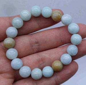 10%OFF- 55-62mm Certified Natural Jadeite Emerald Jade Stretchy-Bracelet《Grade A》N1961