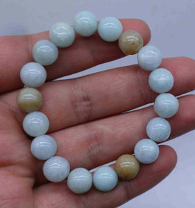 10%OFF- 55-62mm Certified Natural Jadeite Emerald Jade Stretchy-Bracelet《Grade A》N1961