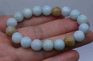 10%OFF- 55-62mm Certified Natural Jadeite Emerald Jade Stretchy-Bracelet《Grade A》N1961