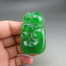 Load image into Gallery viewer, 10% OFF- Certified Natural Icy Green Jadeite Emerald A Jade HandCarved Ruyi Pendant A12