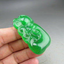Load image into Gallery viewer, 10% OFF- Certified Natural Icy Green Jadeite Emerald A Jade HandCarved Ruyi Pendant A12