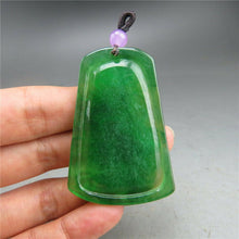 Load image into Gallery viewer, 10% OFF- Certified Natural Icy Green Jadeite Emerald A Jade HandCarved Dragon Pendant A537