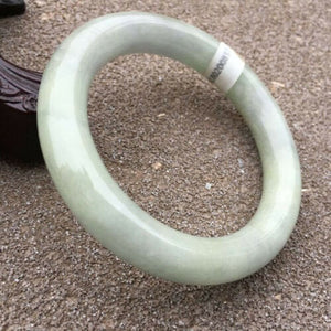 10% OFF- 54/55/56mm Certified Natural Lavender Jadeite Emerald A*Jade HandCarved Round Bangle HA0857