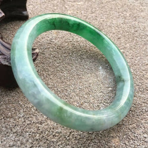 10% OFF- 53/54/55mm Certified Natural Jadeite Emerald A*Jade Handcarved Round Bangle x9414