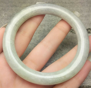 10% OFF- 54/55/56mm Certified Natural Lavender Jadeite Emerald A*Jade HandCarved Round Bangle A168