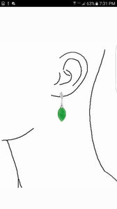 10% OFF- 2 pcs-Certified Natural Jadeite Emerald Jade A Pair of Leaf Jade Earrings《Grade A》