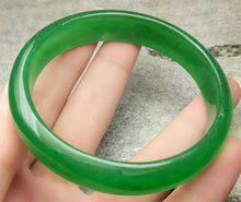 Load image into Gallery viewer, 10% OFF- 54/55/56mm Certified Natural Icy Jadeite Emerald A*Jade HandCarved Bracelet Bangle A1940