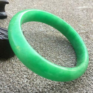 10% OFF- 56/57/58mm Certified Natural Jadeite Emerald A*Jade HandCarved Bracelet Bangle x9408