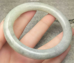 10% OFF- 54/55/56mm Certified Natural Lavender Jadeite Emerald A*Jade HandCarved Round Bangle A168