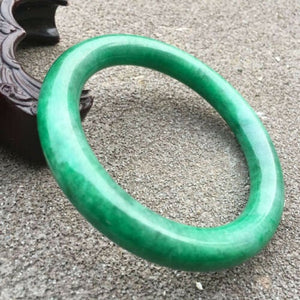 10% OFF- 60/61/62mm Certified Natural Jadeite Emerald A Jade HandCarved Round Bangle GX3730