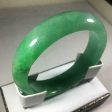 Load image into Gallery viewer, 10% OFF- 56/57/58mm Certified Natural Jadeite Emerald A*Jade Handcarved Ruyi Flower Bangle GX3138
