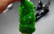 Load image into Gallery viewer, Certified Natural Green Hetain Jade HandCarved Peach Ruyi Pendant