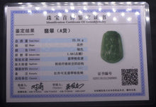 Load image into Gallery viewer, 10% OFF on Sales- Certified Natural Oily Green Jadeite Emerald Jade Translucent Guan Yu Pendant【Grade A】0980