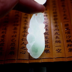 10% OFF on Sales- Certified Natural Green Icy Jadeite Emerald Jade tablets Fruit Pendant《Grade A》 9514