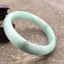 Load image into Gallery viewer, 10% OFF- 53/54/55mm Certified Natural Jadeite Emerald A*Jade HandCarved Bracelet Bangle X615