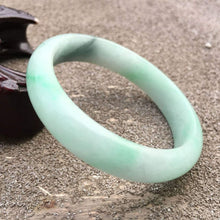 Load image into Gallery viewer, 10% OFF- 53/54/55mm Certified Natural Jadeite Emerald A*Jade HandCarved Bracelet Bangle X615