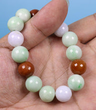 Load image into Gallery viewer, 55-62mm Certified Natural Jadeite Emerald A Jade Stretchy-Bracelet N0068 with Gift Box