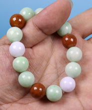 Load image into Gallery viewer, 55-62mm Certified Natural Jadeite Emerald A Jade Stretchy-Bracelet N0068 with Gift Box