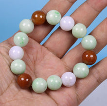 Load image into Gallery viewer, 55-62mm Certified Natural Jadeite Emerald A Jade Stretchy-Bracelet N0068 with Gift Box