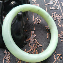 Load image into Gallery viewer, 10% OFF- 55/56/57mm Certified Natural Emerald Xiu Jade A HandCarved Round Bracelet Bangle A0029