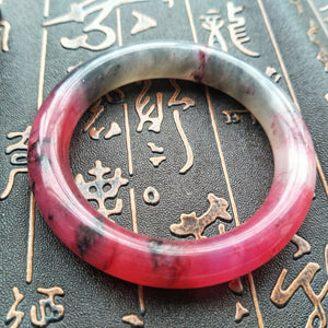 10% OFF- 54/55/56mm Certified Natural Red Emerald Xiu Jade A HandCarved Round Bracelet Bangle A0023