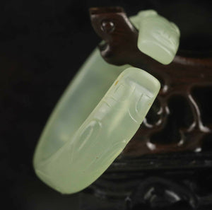 10% OFF- 51/52/53mm Certified Natural Jadeite Emerald A Jade HandCarved Dragon Bracelet Bangle A-89