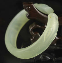 Load image into Gallery viewer, 10% OFF- 51/52/53mm Certified Natural Jadeite Emerald A Jade HandCarved Dragon Bracelet Bangle A-89