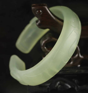 10% OFF- 51/52/53mm Certified Natural Jadeite Emerald A Jade HandCarved Dragon Bracelet Bangle A-89