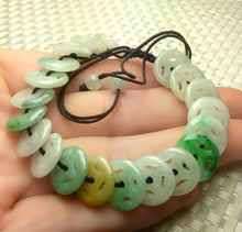 Load image into Gallery viewer, 10% OFF- 54-63mm Certified Natural 3 Color Jadeite Emerald A*Jade HandCarved Adjustable Bracelet A2065  with Gift Box