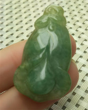 Load image into Gallery viewer, 10% OFF- Certified Natural Lavender Green Jadeite Emerald A*Jade HandCarved Lucky Morning Glory Pendant A0089