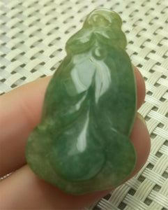 10% OFF- Certified Natural Lavender Green Jadeite Emerald A*Jade HandCarved Lucky Morning Glory Pendant A0089