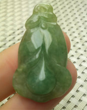 Load image into Gallery viewer, 10% OFF- Certified Natural Lavender Green Jadeite Emerald A*Jade HandCarved Lucky Morning Glory Pendant A0089