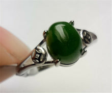 Load image into Gallery viewer, 10% OFF- Certified Natural Emerald A*Jade Handcrafted Lucky Green Jade Ring-925 Sterling Silver A1997