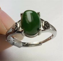 Load image into Gallery viewer, 10% OFF- Certified Natural Emerald A*Jade Handcrafted Lucky Green Jade Ring-925 Sterling Silver A1997