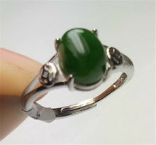 Load image into Gallery viewer, 10% OFF- Certified Natural Emerald A*Jade Handcrafted Lucky Green Jade Ring-925 Sterling Silver A1997