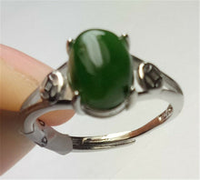 Load image into Gallery viewer, 10% OFF- Certified Natural Emerald A*Jade Handcrafted Lucky Green Jade Ring-925 Sterling Silver A1997