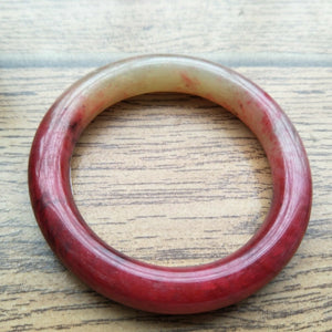 10% OFF- 51/52/53mm Certified Natural Red Emerald Xiu Jade A HandCarved Lucky Round Bracelet Bangle A227