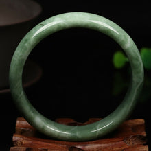 Load image into Gallery viewer, 10% OFF- 55/56/57mm Certified Natural Emerald A*Jade Handcarved Guizhou Jade Bangle K4128