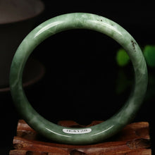 Load image into Gallery viewer, 10% OFF- 55/56/57mm Certified Natural Emerald A*Jade Handcarved Guizhou Jade Bangle K4128