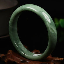 Load image into Gallery viewer, 10% OFF- 55/56/57mm Certified Natural Emerald A*Jade Handcarved Guizhou Jade Bangle K4128