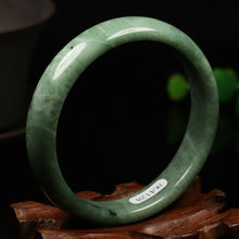 Load image into Gallery viewer, 10% OFF- 55/56/57mm Certified Natural Emerald A*Jade Handcarved Guizhou Jade Bangle K4128