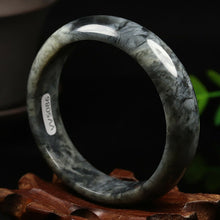 Load image into Gallery viewer, 10% OFF- 52/53/54mm Certified Natural Emerald Xiu A*Jade HandCarved Bangle VV5086