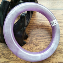 Load image into Gallery viewer, 10% OFF- 54/55/56mm Certified Natural Lavender Purple Jadeite Emerald A*Jade Handcarved Bangle S116